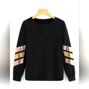 #41 Contrast Sequin Striped Tee
